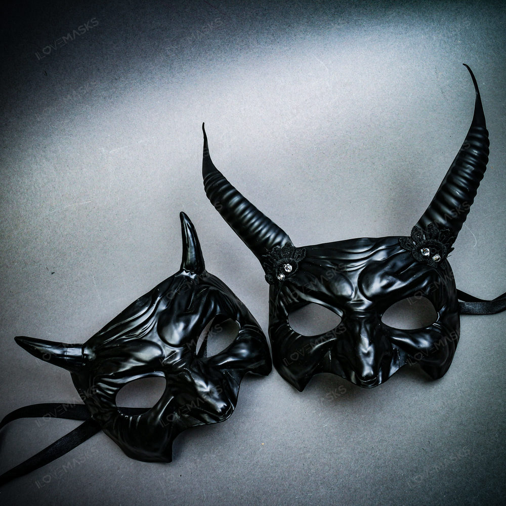 Halloween Black Masquerade Demon Devil Halloween Cosplay Costume Party Masks
